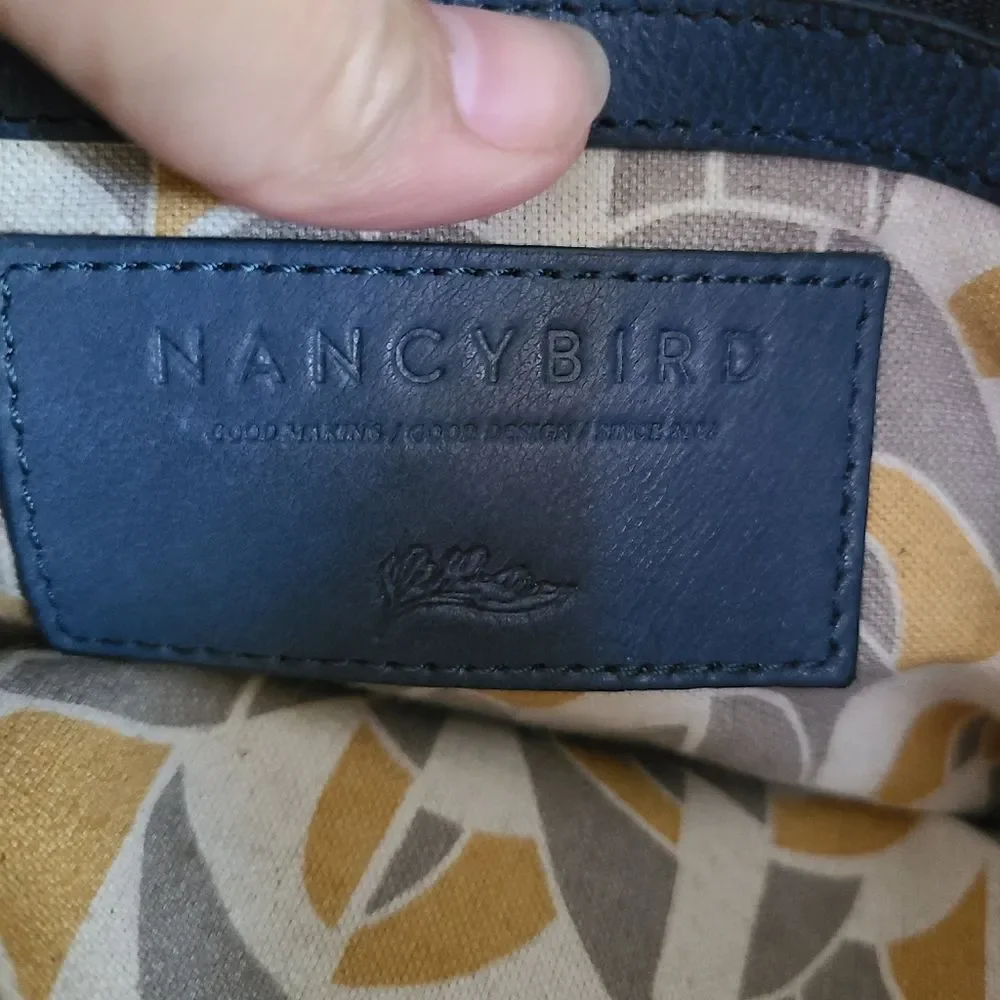 Nancybird‎ Gray Genuine Leather Crossbody Saddlebag